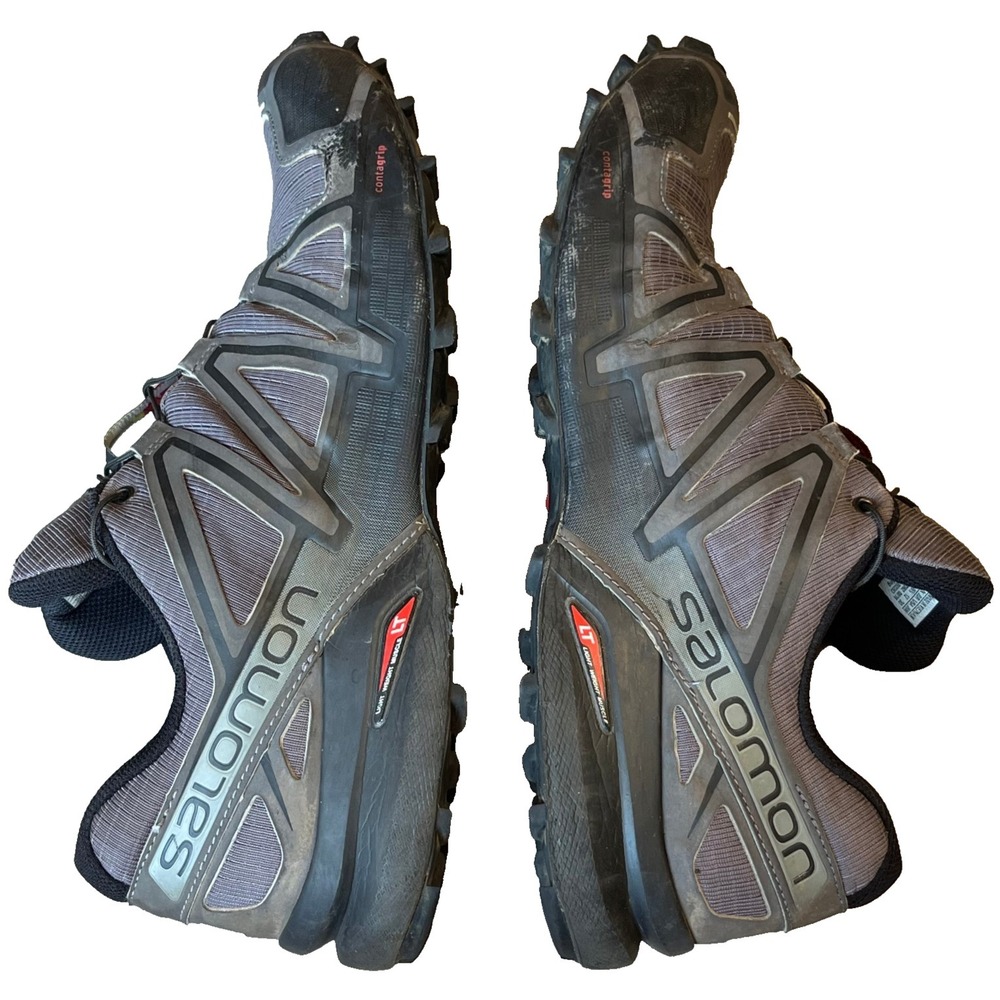 Salomon Speedcross 4 Trail Running Shoes Gray Black Mens 12 UK 11.5 EU 46 2/3